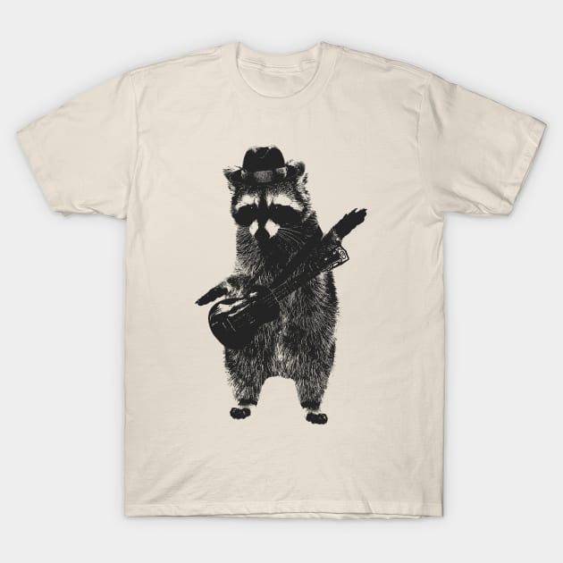 Raccoon wielding ukulele T-Shirt by dankdesigns